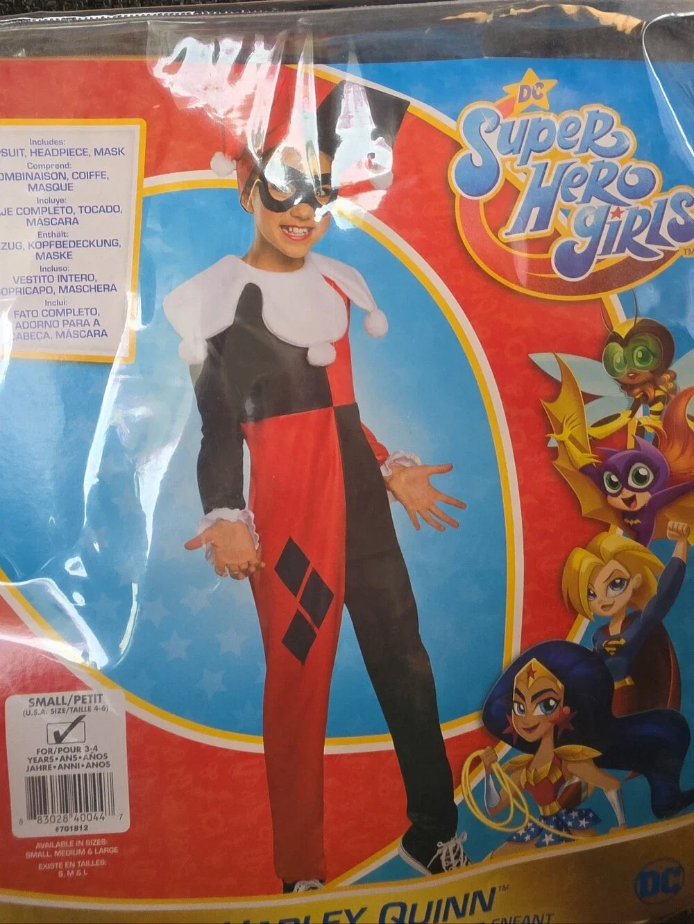 NIP DC Super Hero Girls Size S(4-6) Harley Quinn Halloween Costume Rubie's